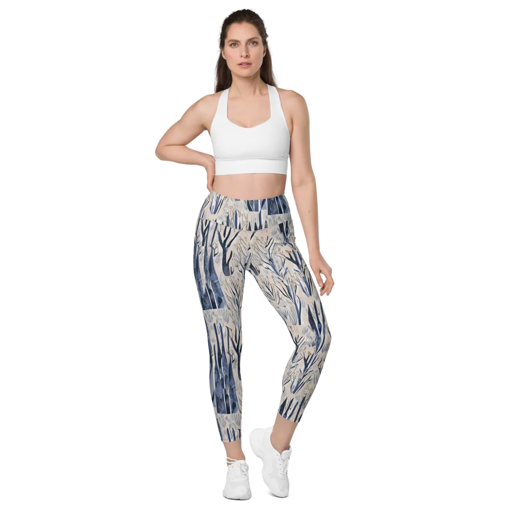 Winter Herbarium on Leggings with Pockets — Front