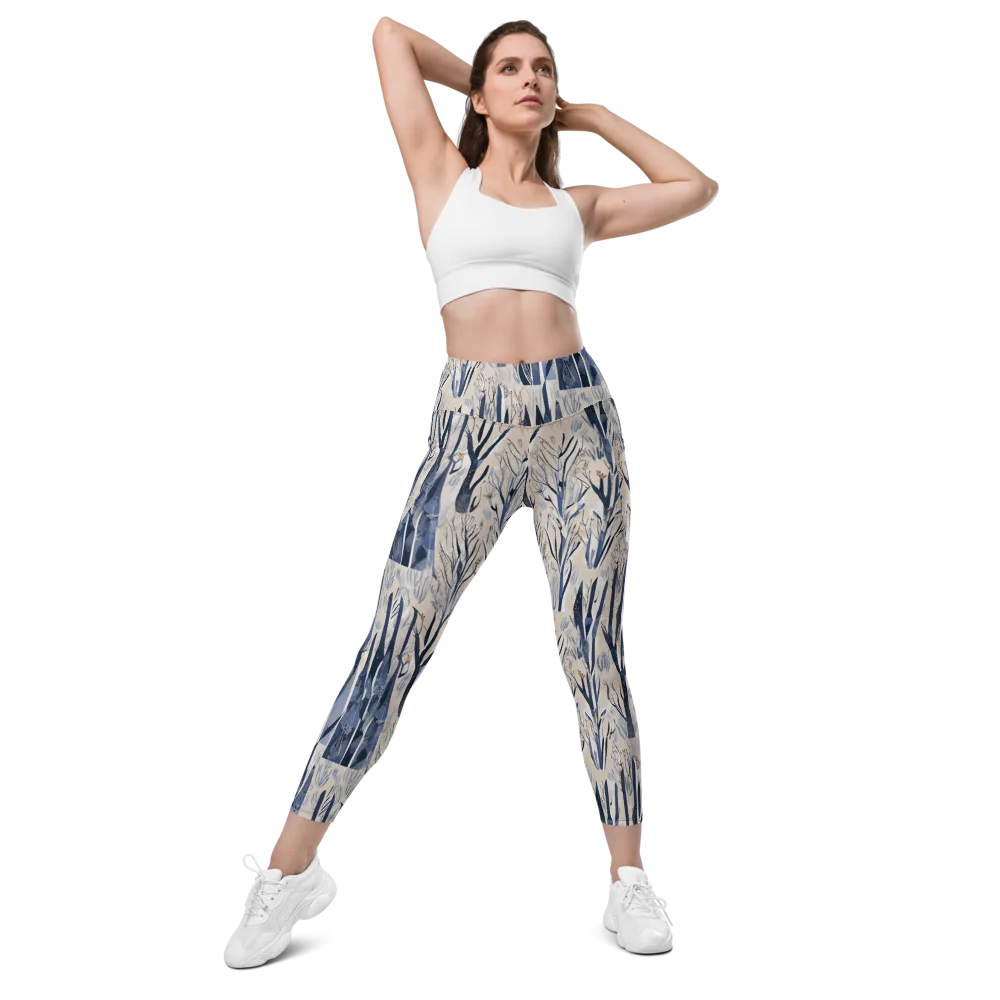 Winter Herbarium on Leggings with Pockets — Front