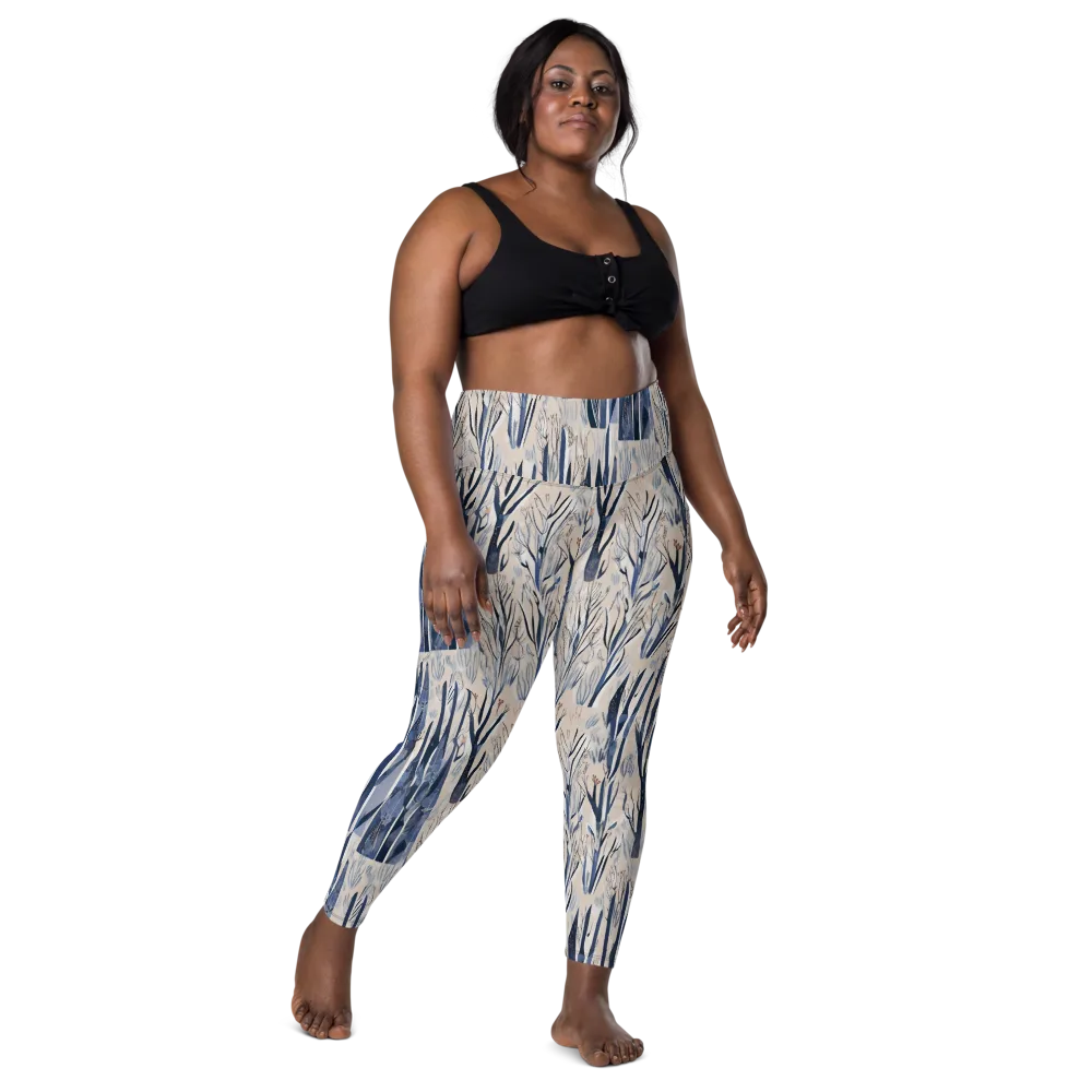 Winter Herbarium on Leggings with Pockets — Front
