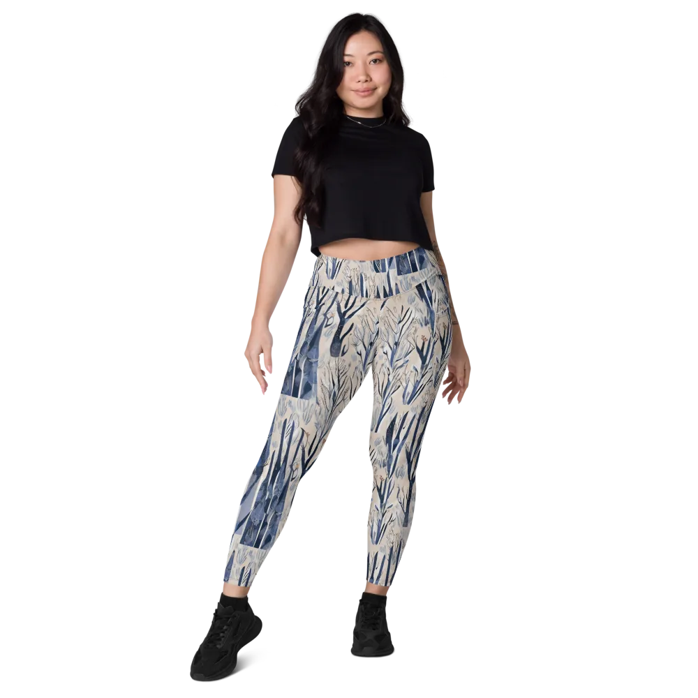 Winter Herbarium on Leggings with Pockets — Front