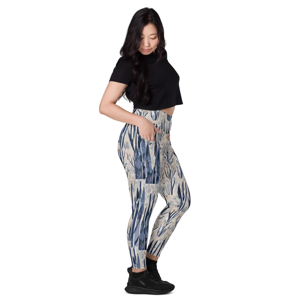 Winter Herbarium on Leggings with Pockets — Right