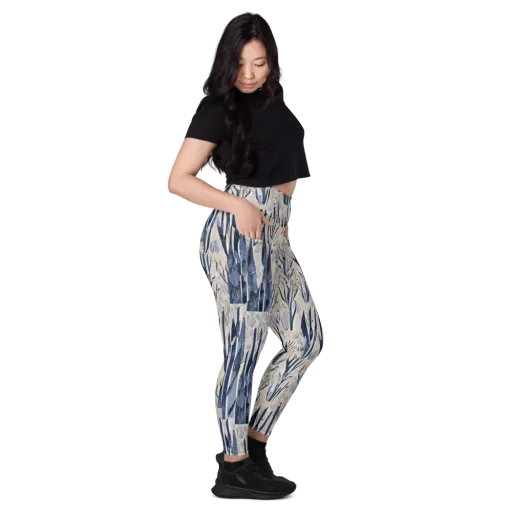 Winter Herbarium on a Leggings with Pockets