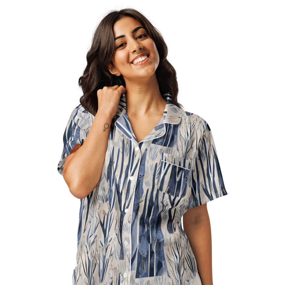 Winter Herbarium on Women's Short Sleeve Pajama Top — Front