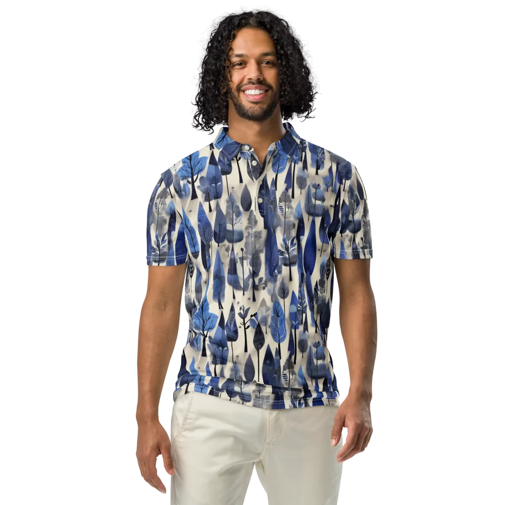Azure Canopy on Men's Slim Fit Polo Shirt — Front