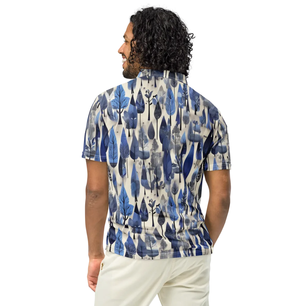 Azure Canopy on Men's Slim Fit Polo Shirt — Back