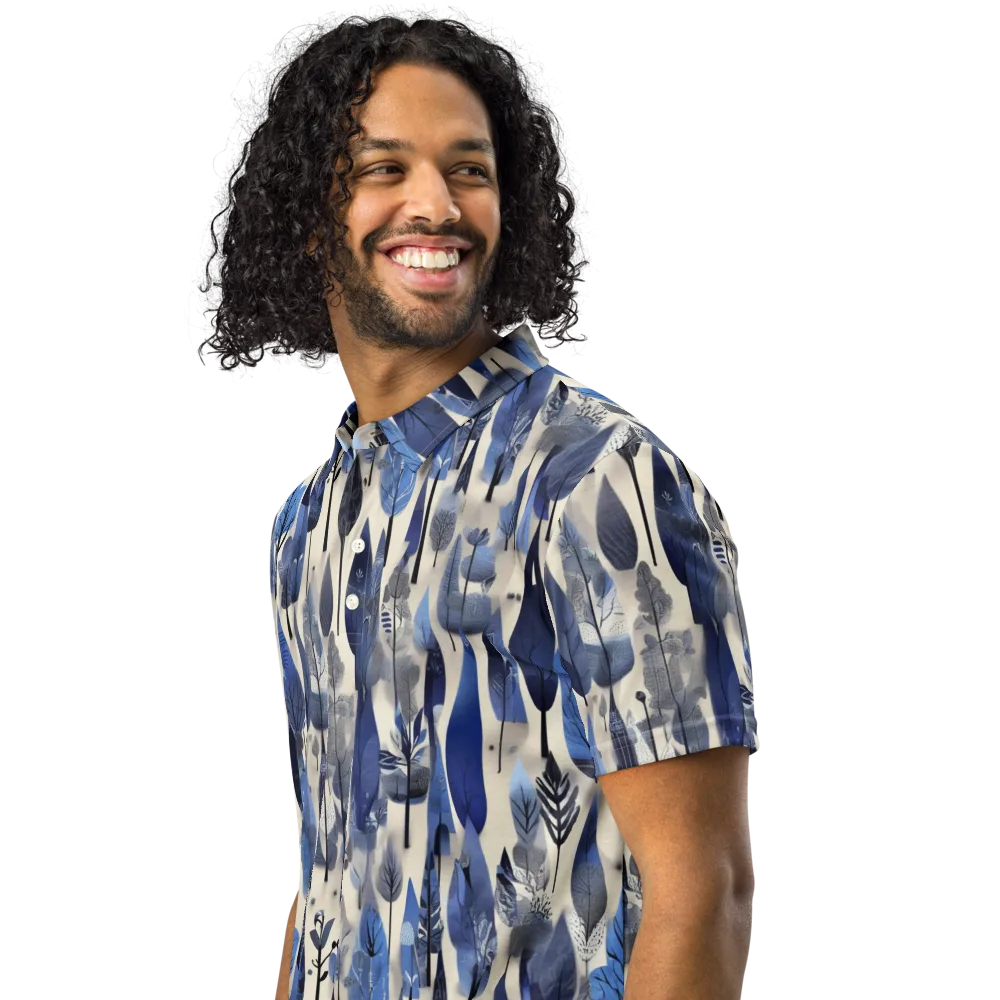 Azure Canopy on Men's Slim Fit Polo Shirt — Left Front