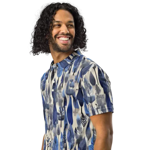 Azure Canopy on a Men's Slim Fit Polo Shirt