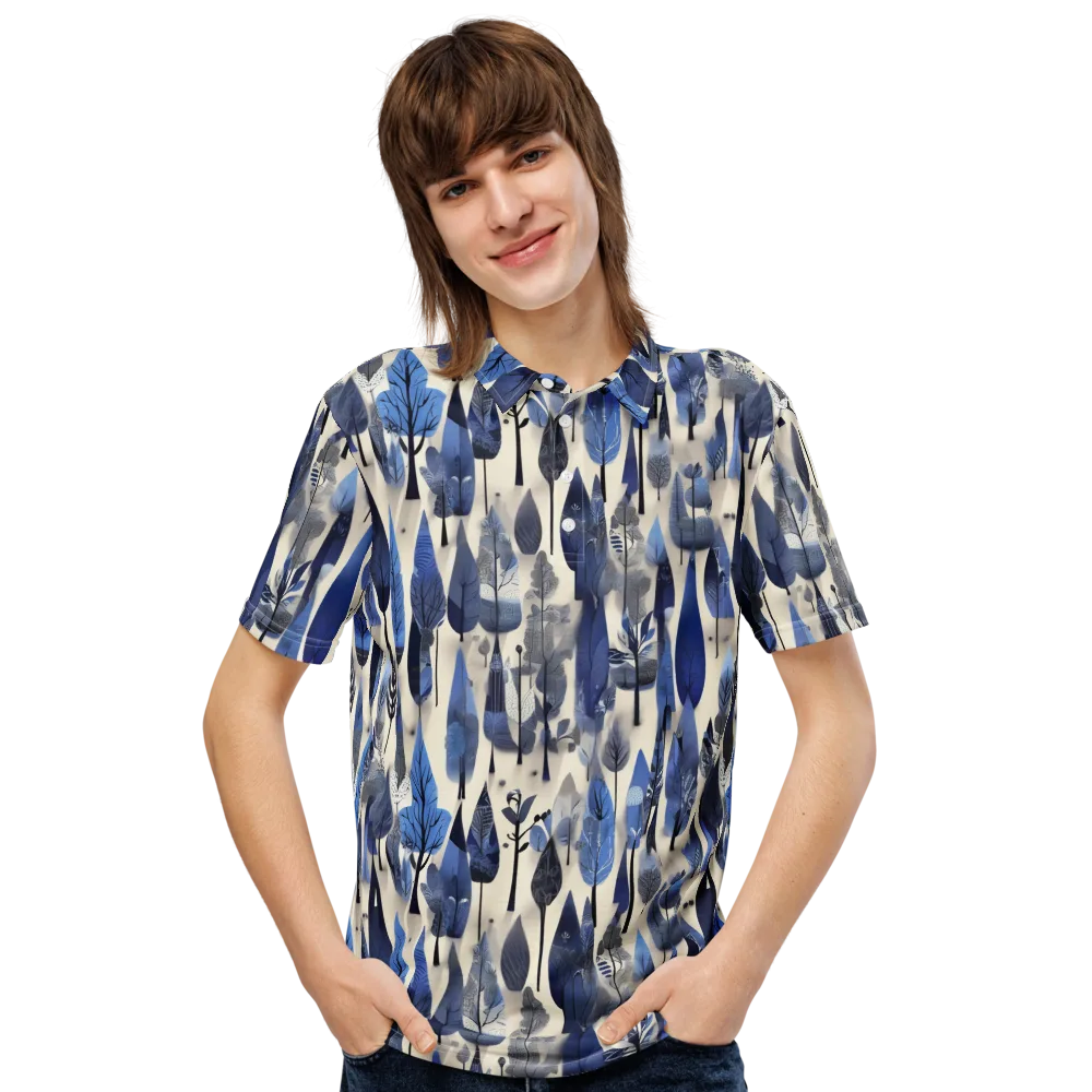 Azure Canopy on Men's Slim Fit Polo Shirt — Front