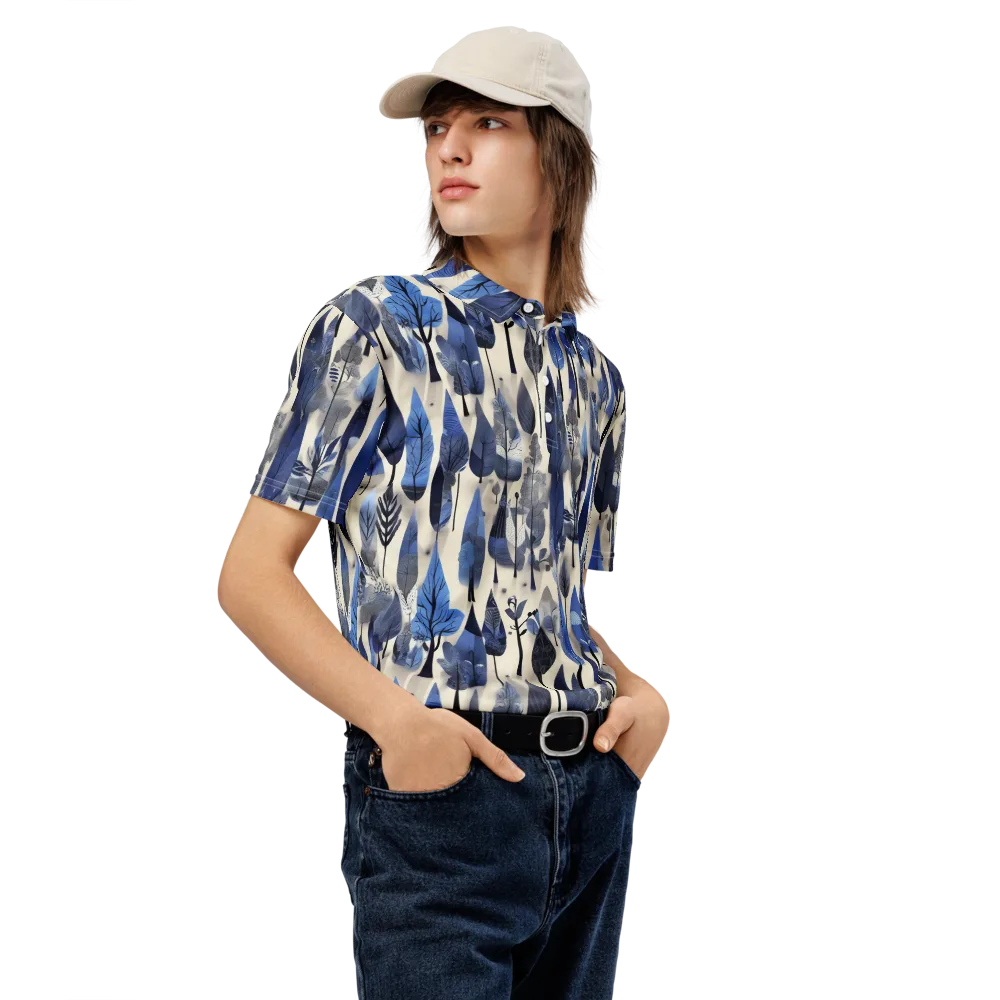 Azure Canopy on Men's Slim Fit Polo Shirt — Right Front