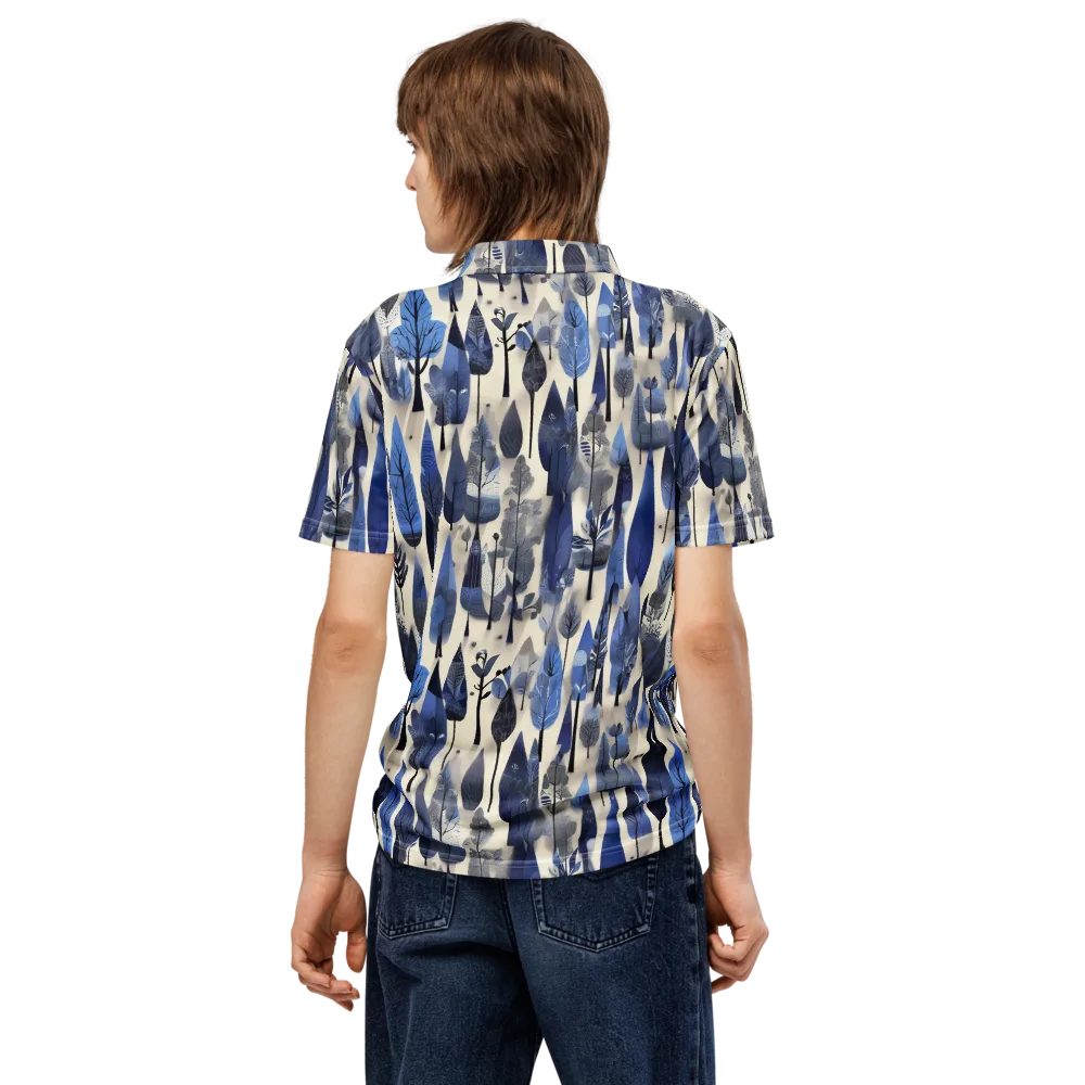 Azure Canopy on Men's Slim Fit Polo Shirt — Back