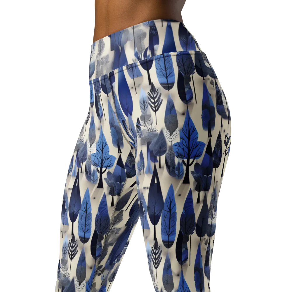 Azure Canopy on Yoga Leggings — Left Front