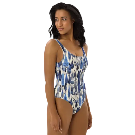 Azure Canopy on a One-Piece Swimsuit