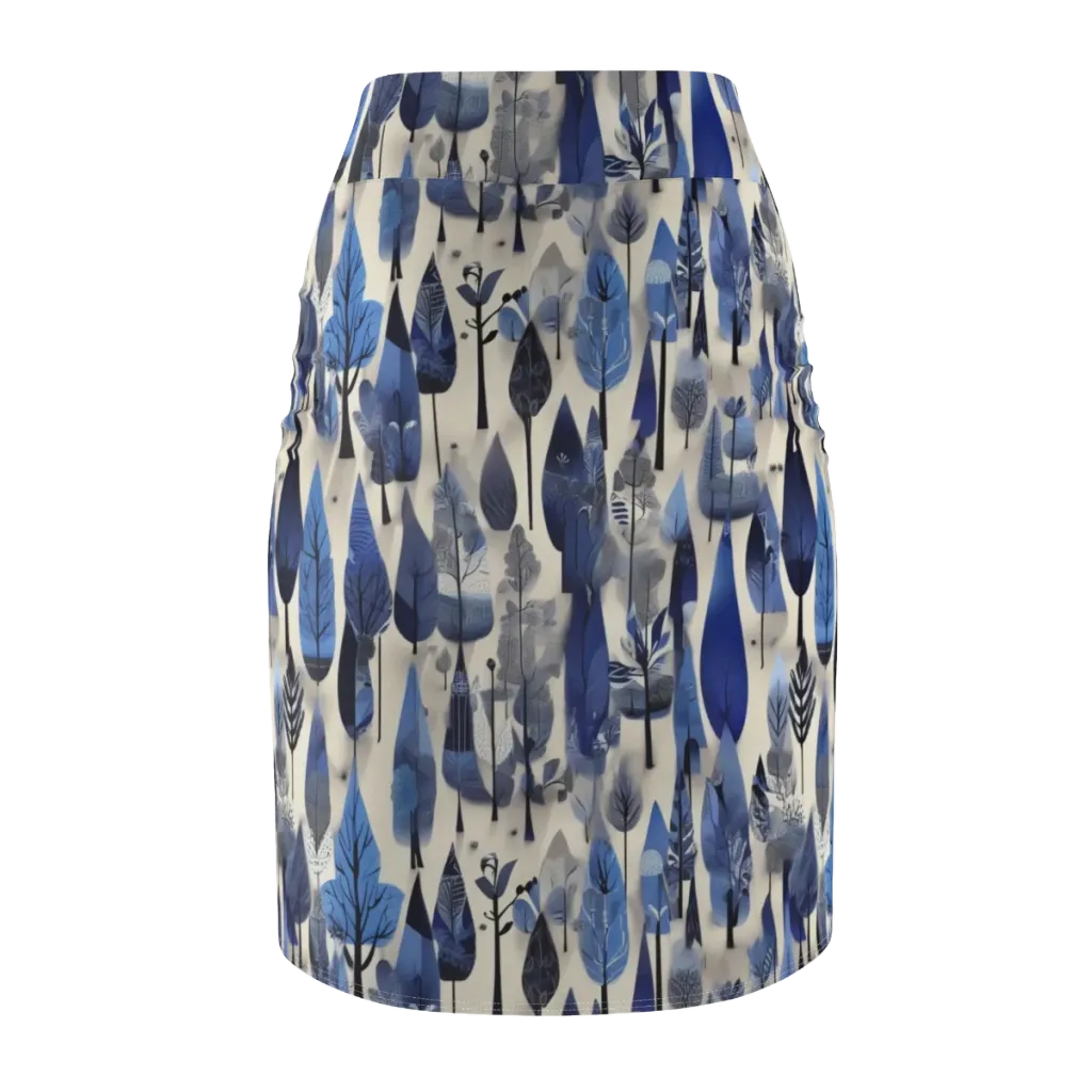 Azure Canopy on Pencil Skirt — Back