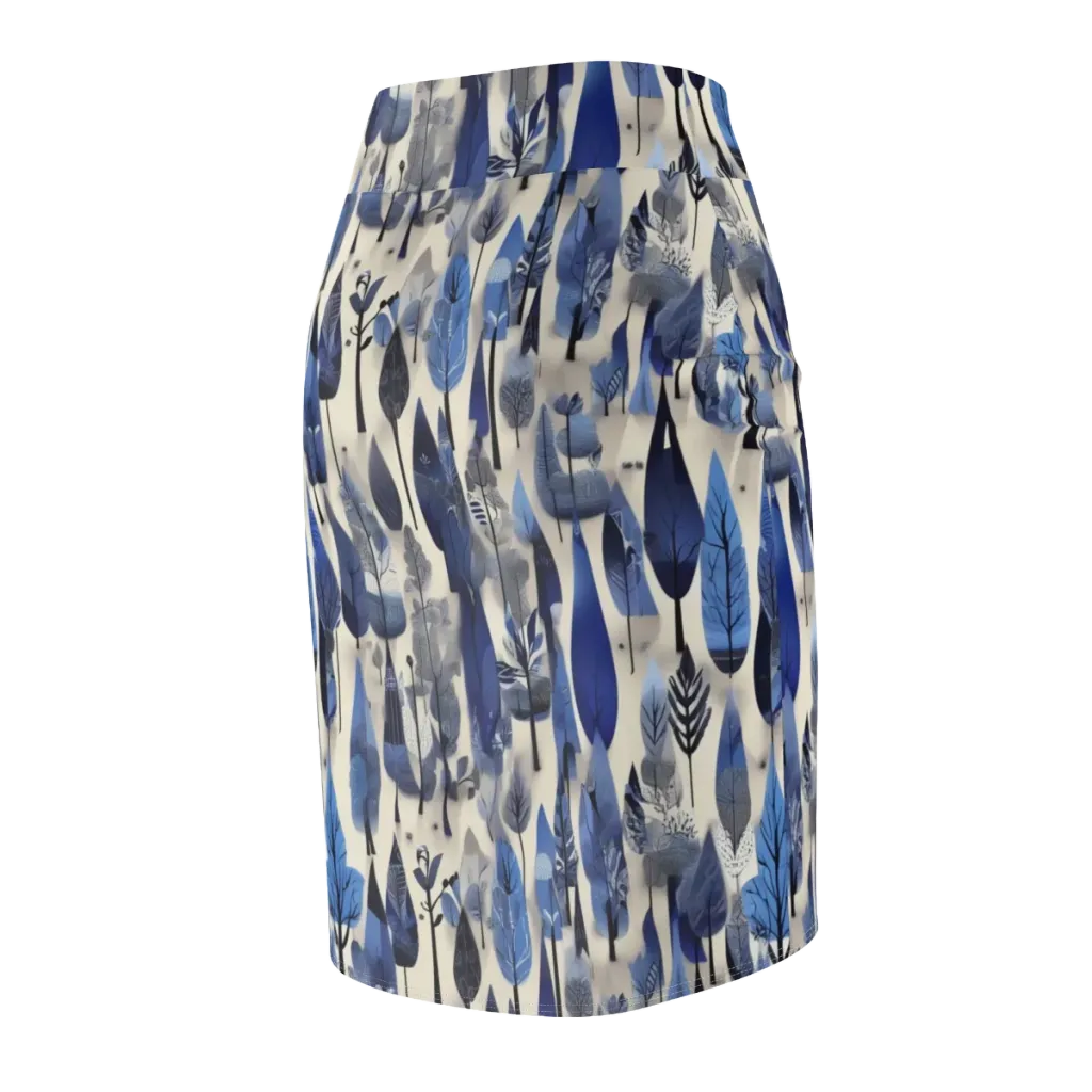 Azure Canopy on Pencil Skirt — Back Side