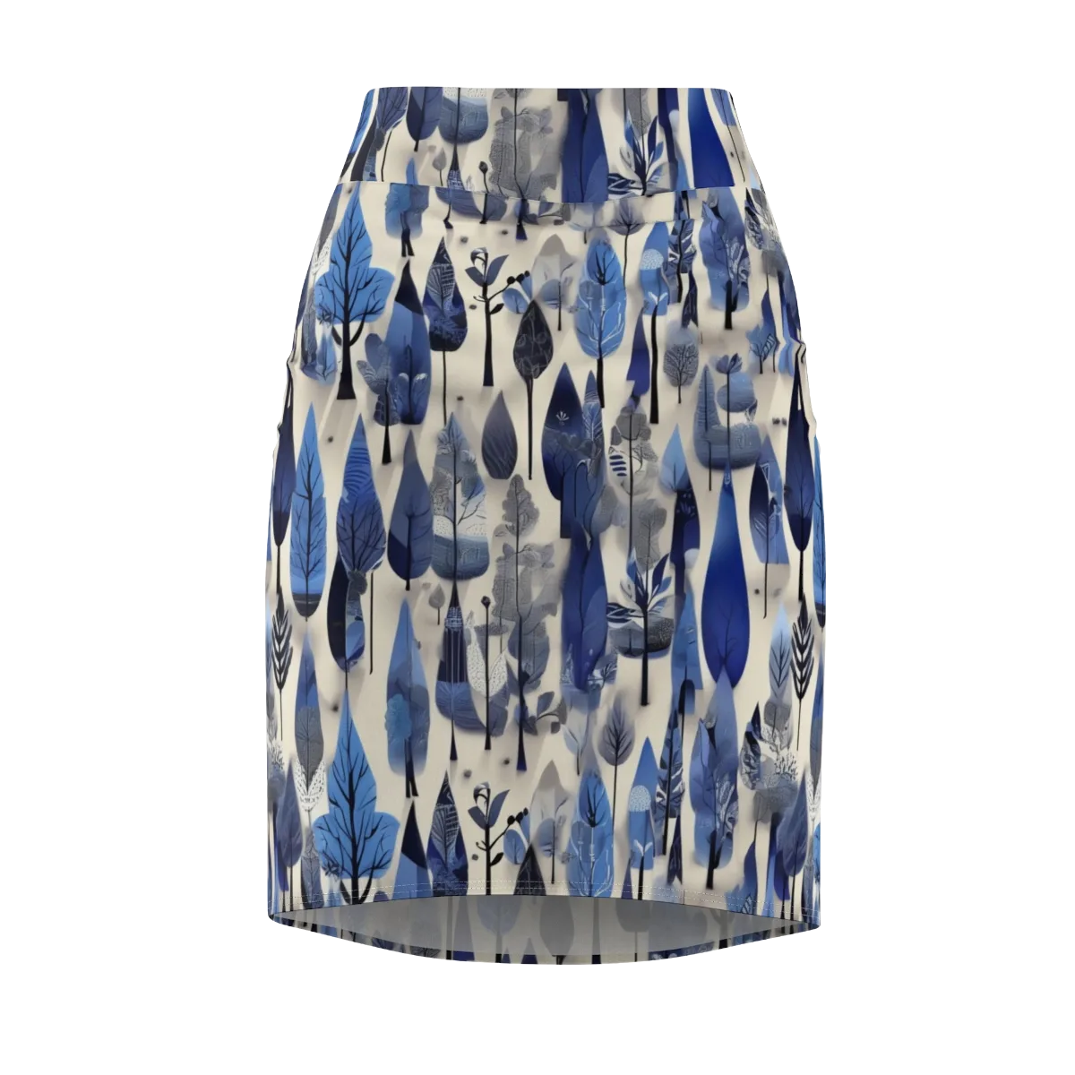 Azure Canopy on Pencil Skirt — Front