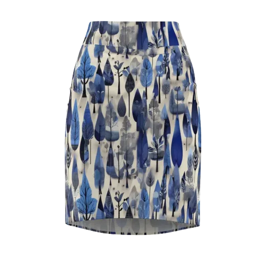 Azure Canopy on a Pencil Skirt