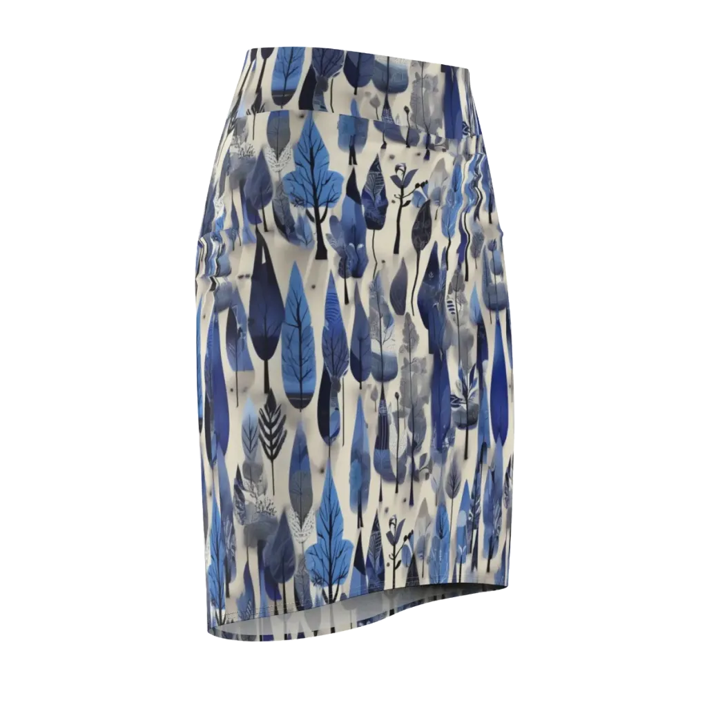Azure Canopy on Pencil Skirt — Front Side