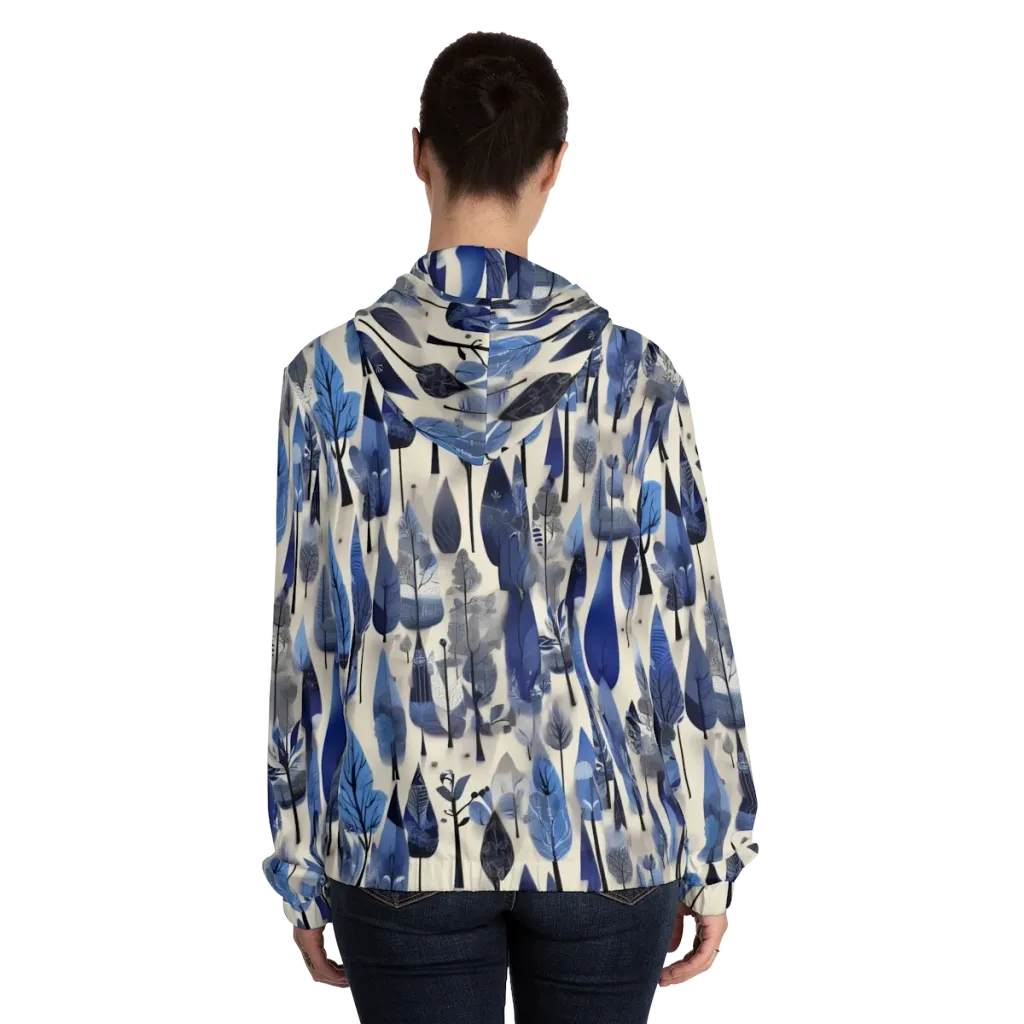 Azure Canopy on Women's Full-Zip Hoodie — Back On Person