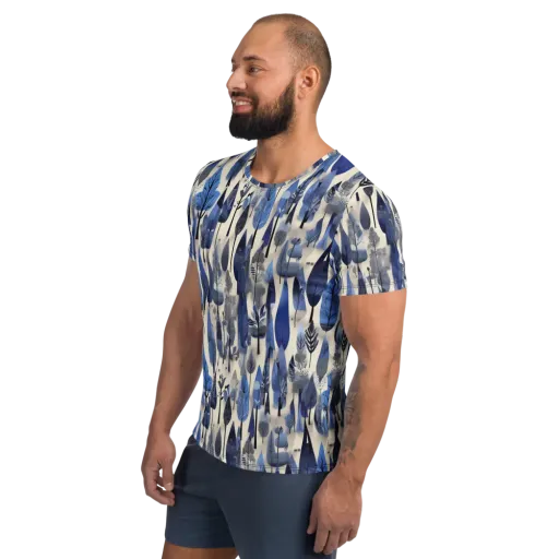 Azure Canopy on a Men's Athletic T-Shirt