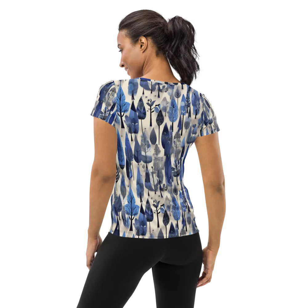 Azure Canopy on Women's Athletic T-Shirt — Back