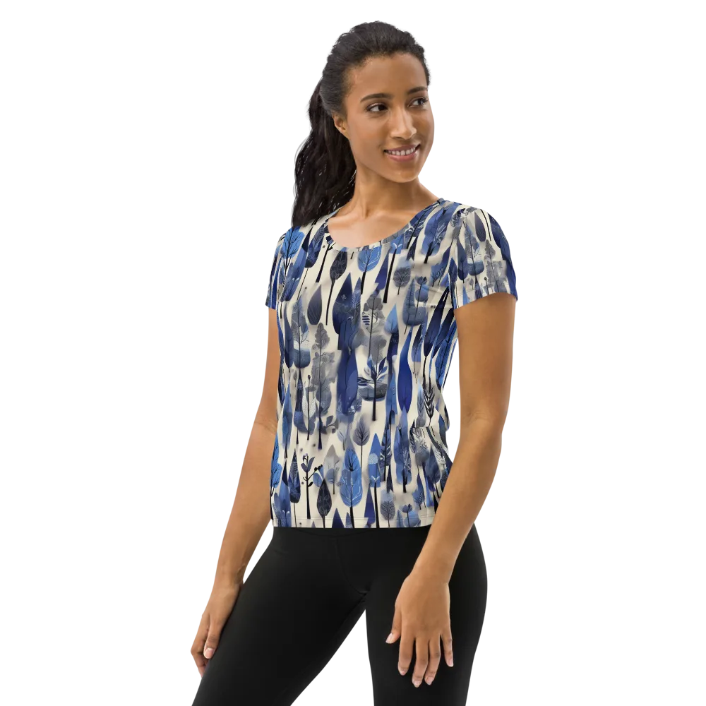 Azure Canopy on Women's Athletic T-Shirt — Left