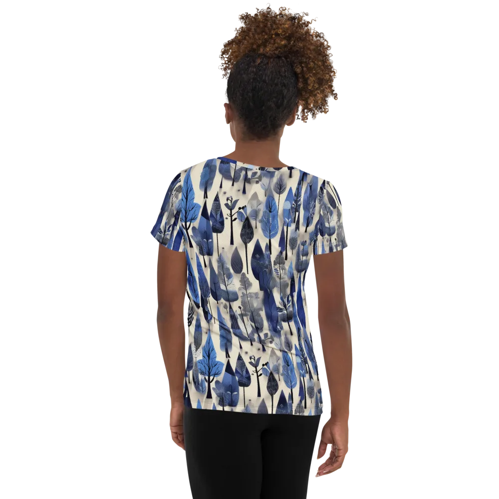 Azure Canopy on Women's Athletic T-Shirt — Back