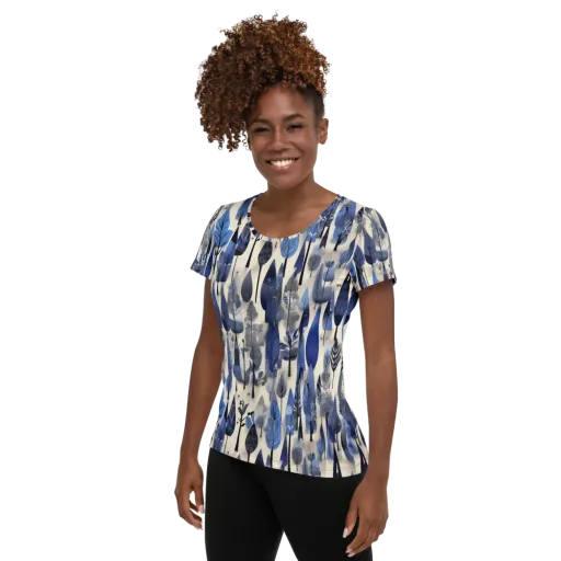 Azure Canopy on a Women's Athletic T-Shirt
