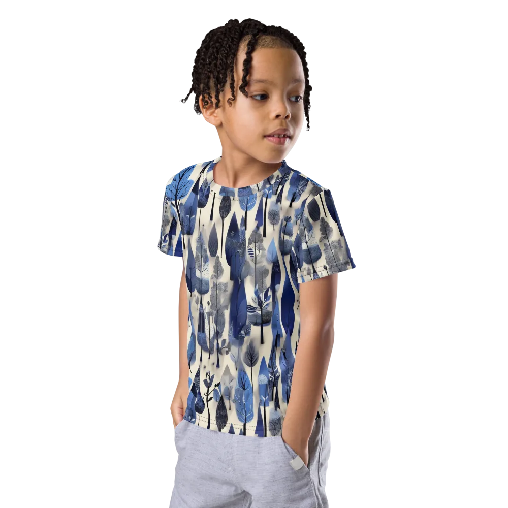 Azure Canopy on Kids Crew Neck T-Shirt — Left Front