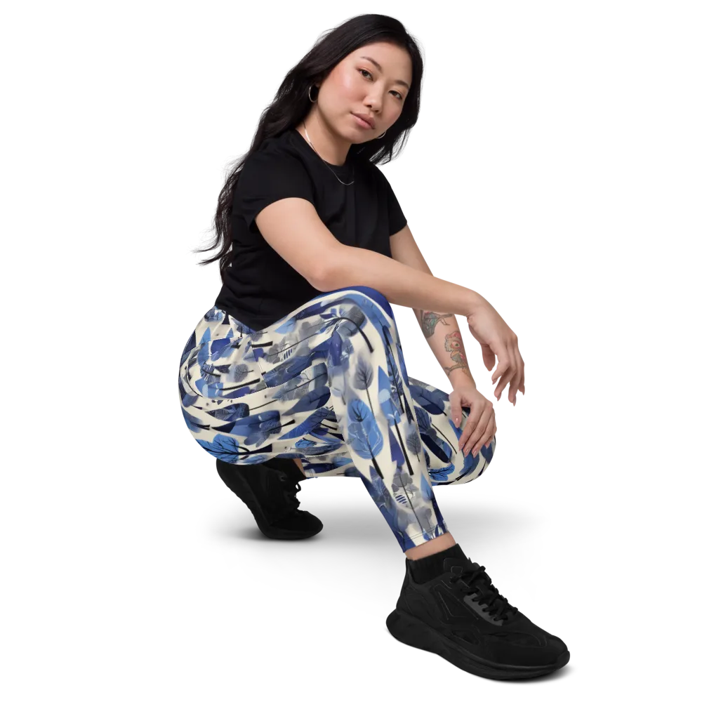 Azure Canopy on Leggings with Pockets — Right Front