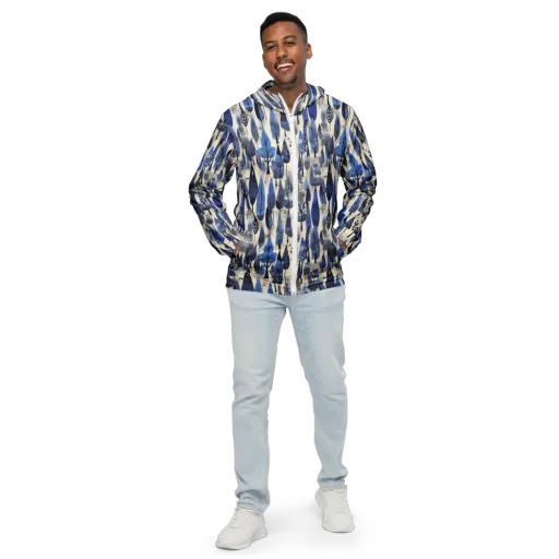 Azure Canopy on a Men's Windbreaker