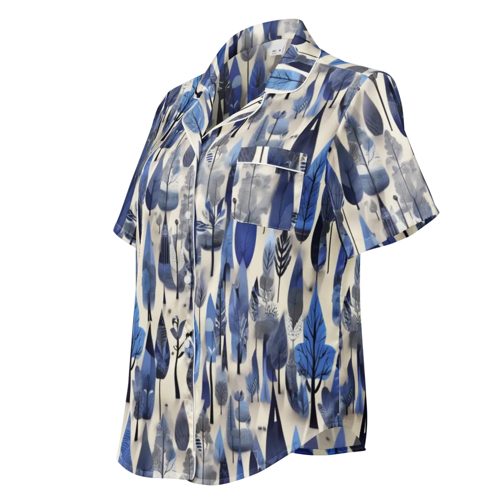 Azure Canopy on Women's Short Sleeve Pajama Top — Left Front