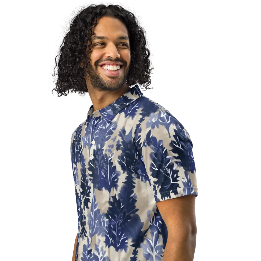 Indigo Understory on Men's Slim Fit Polo Shirt — Left Front