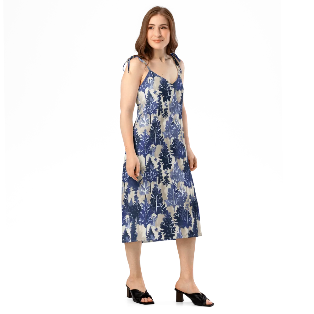 Indigo Understory on Slip Dress — Right Front