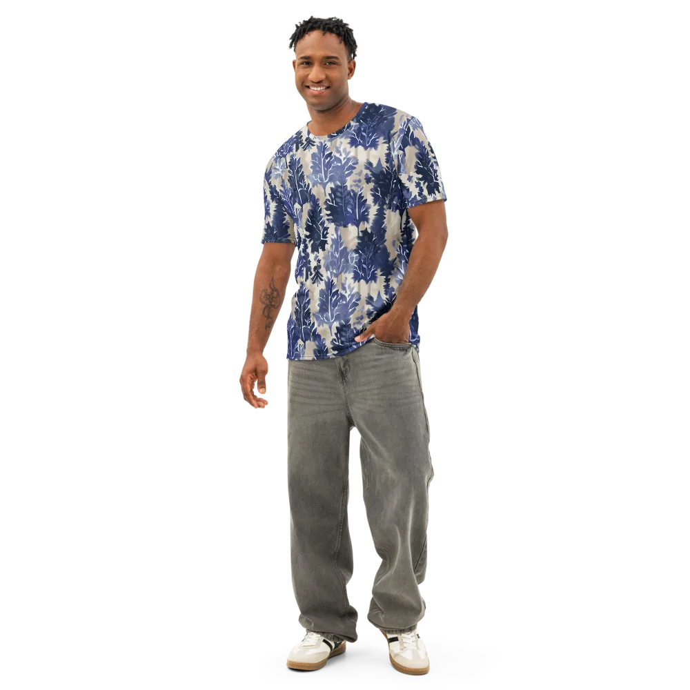 Indigo Understory on Men's Cotton Crew Neck T-Shirt — Front