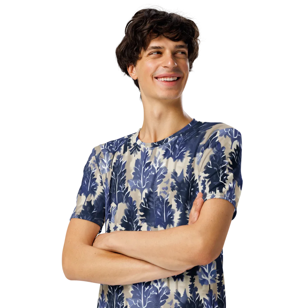 Indigo Understory on Men's Crew Neck T-Shirt — Left Front