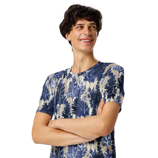 Indigo Understory on a Men's Crew Neck T-Shirt