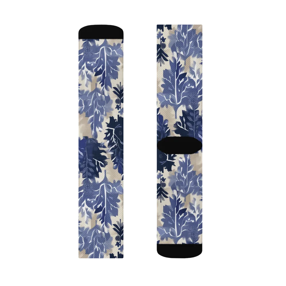 Indigo Understory on Socks — Left Sock