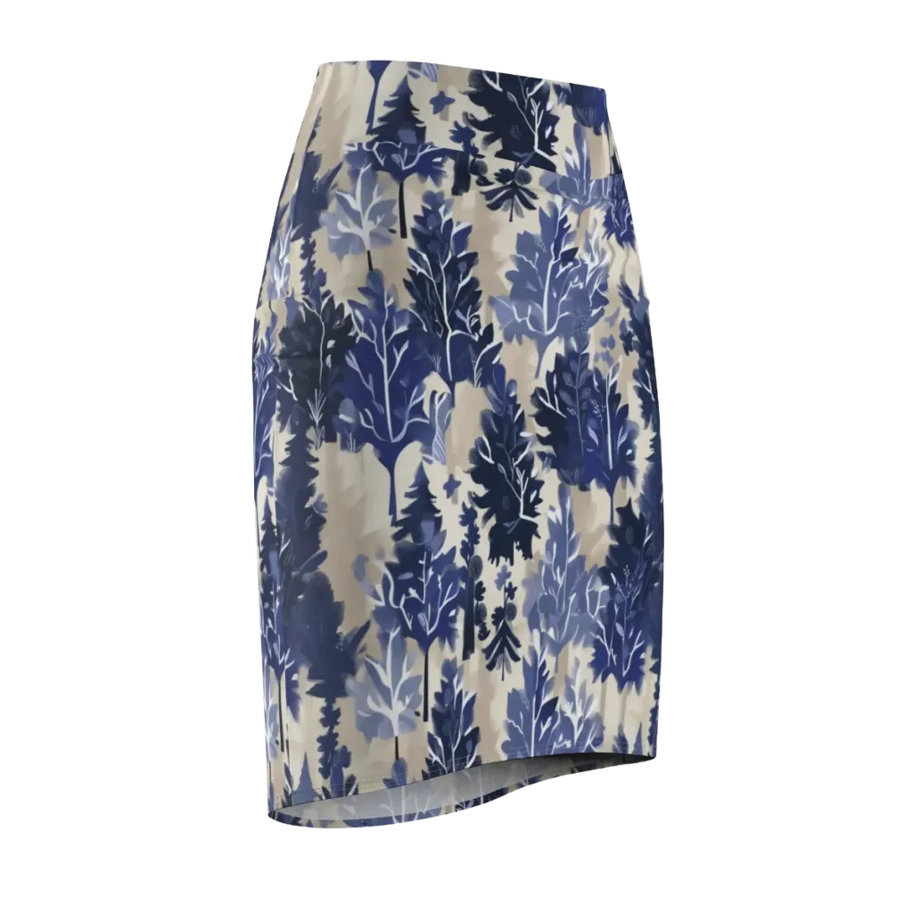 Indigo Understory on Pencil Skirt — Front Side