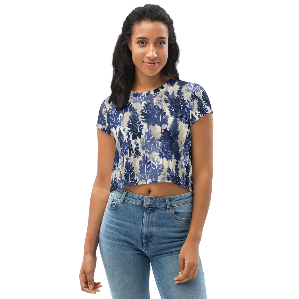 Indigo Understory on Crop Tee — Front