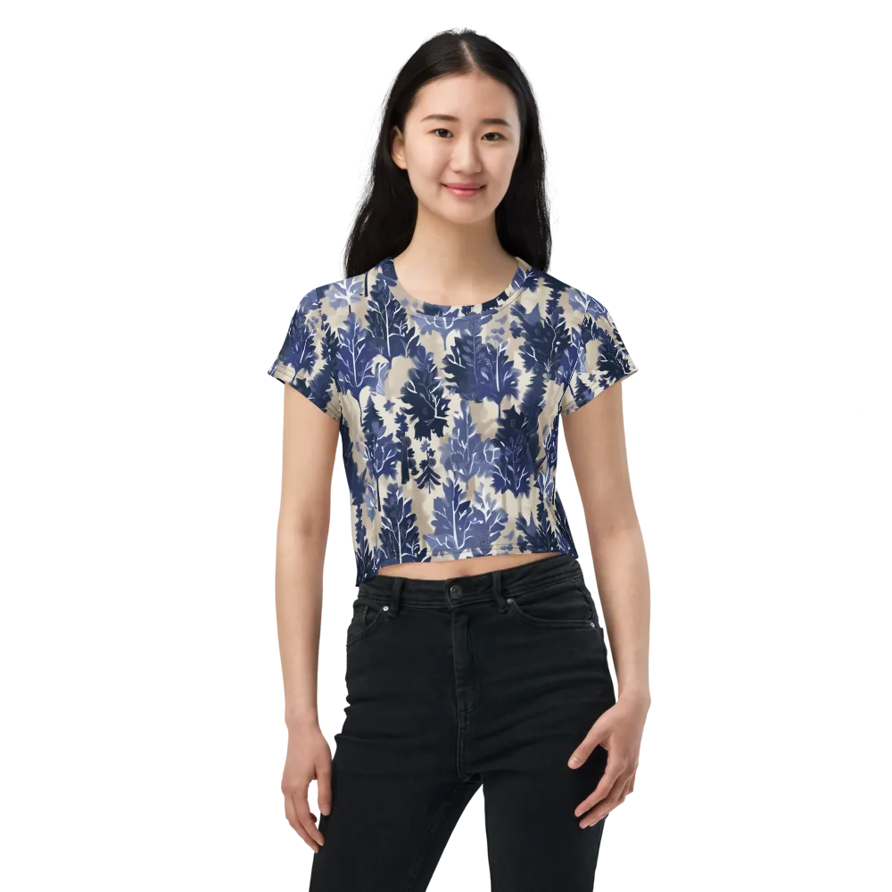 Indigo Understory on Crop Tee — Front