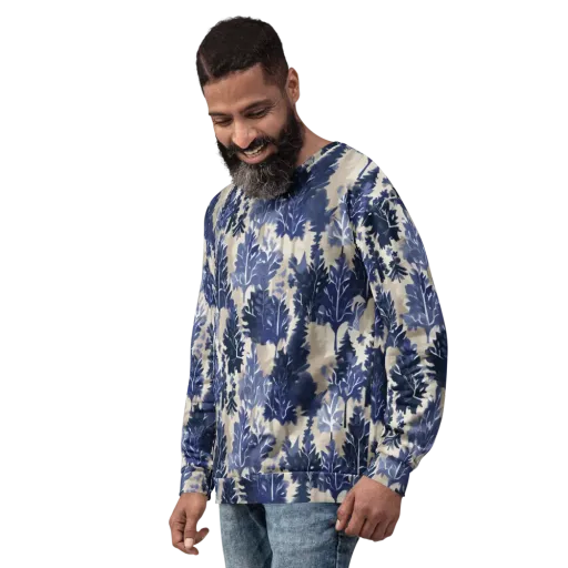 Indigo Understory on a Sweatshirt