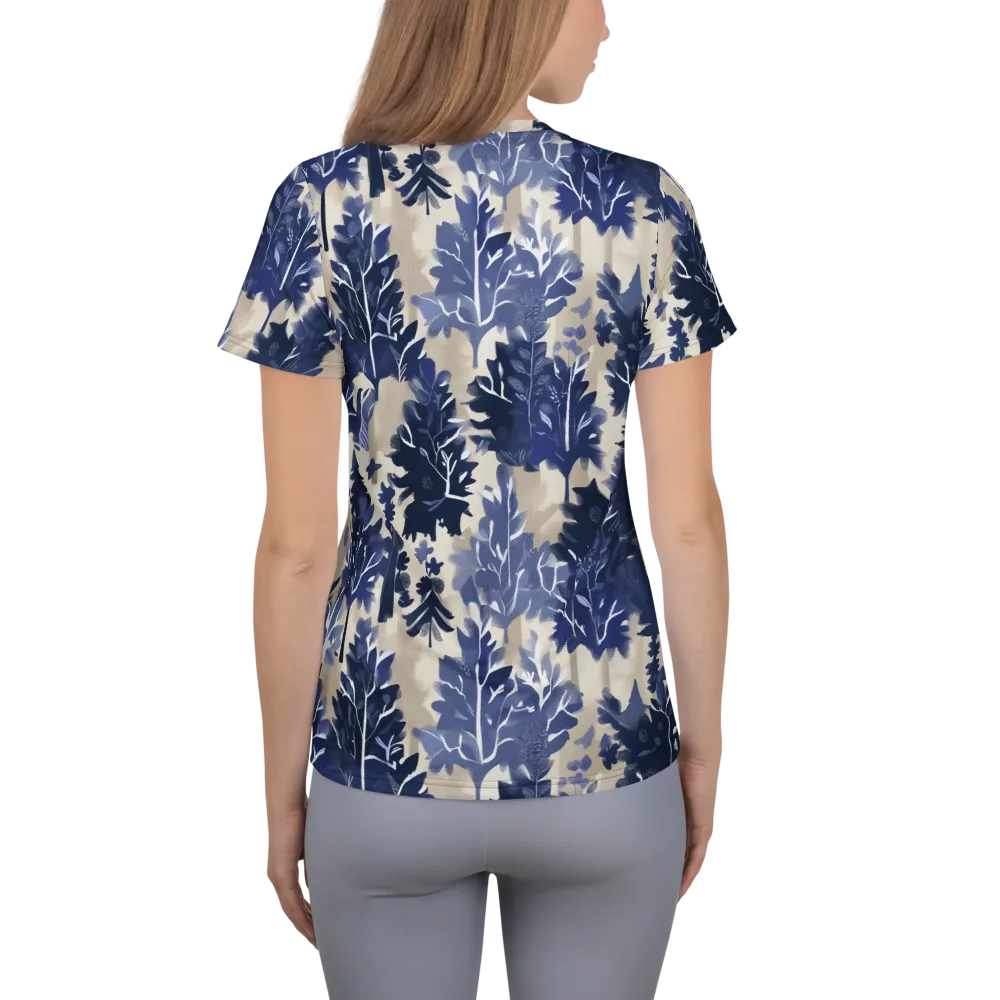 Indigo Understory on Women's Athletic T-Shirt — Back
