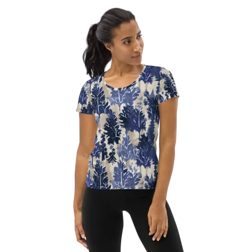 Indigo Understory on a Women's Athletic T-Shirt