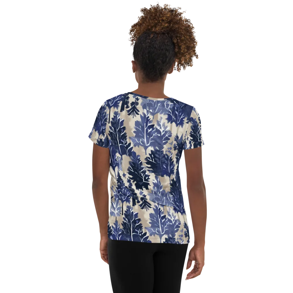 Indigo Understory on Women's Athletic T-Shirt — Back