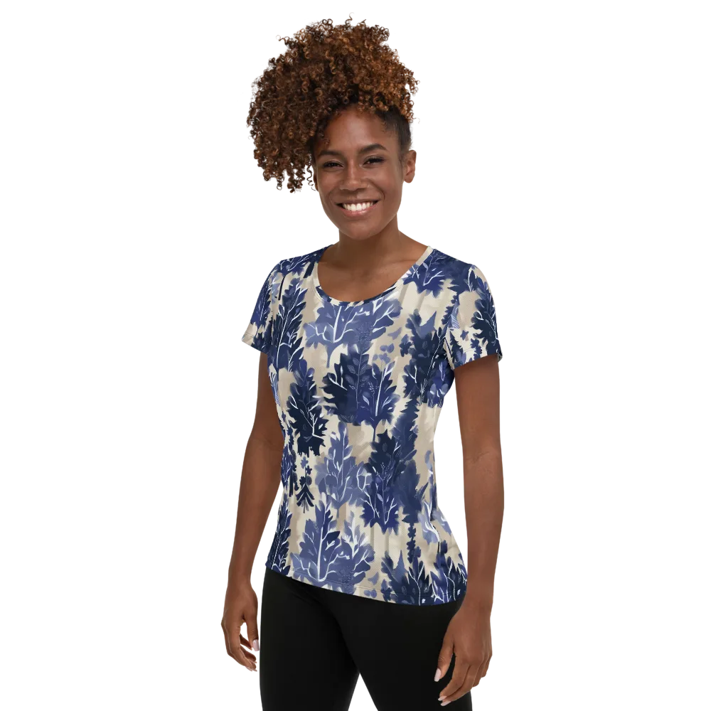 Indigo Understory on Women's Athletic T-Shirt — Left