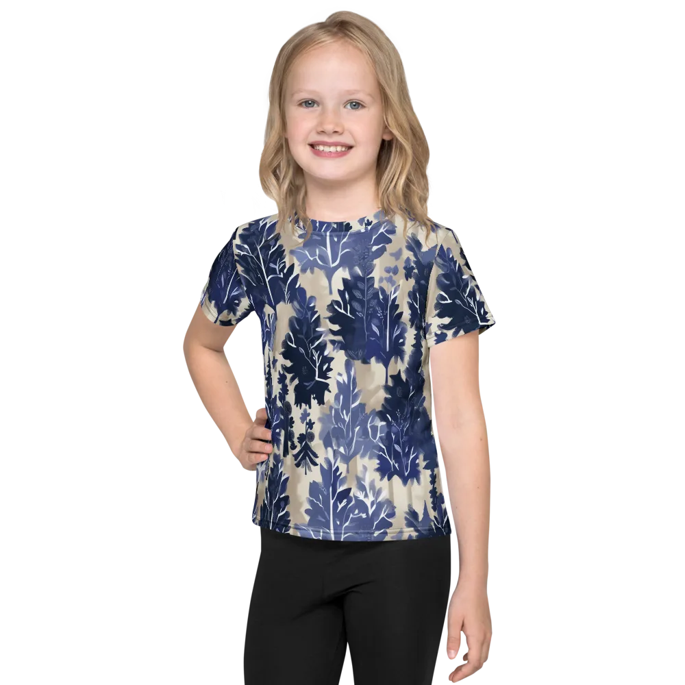 Indigo Understory on Kids Crew Neck T-Shirt — Front