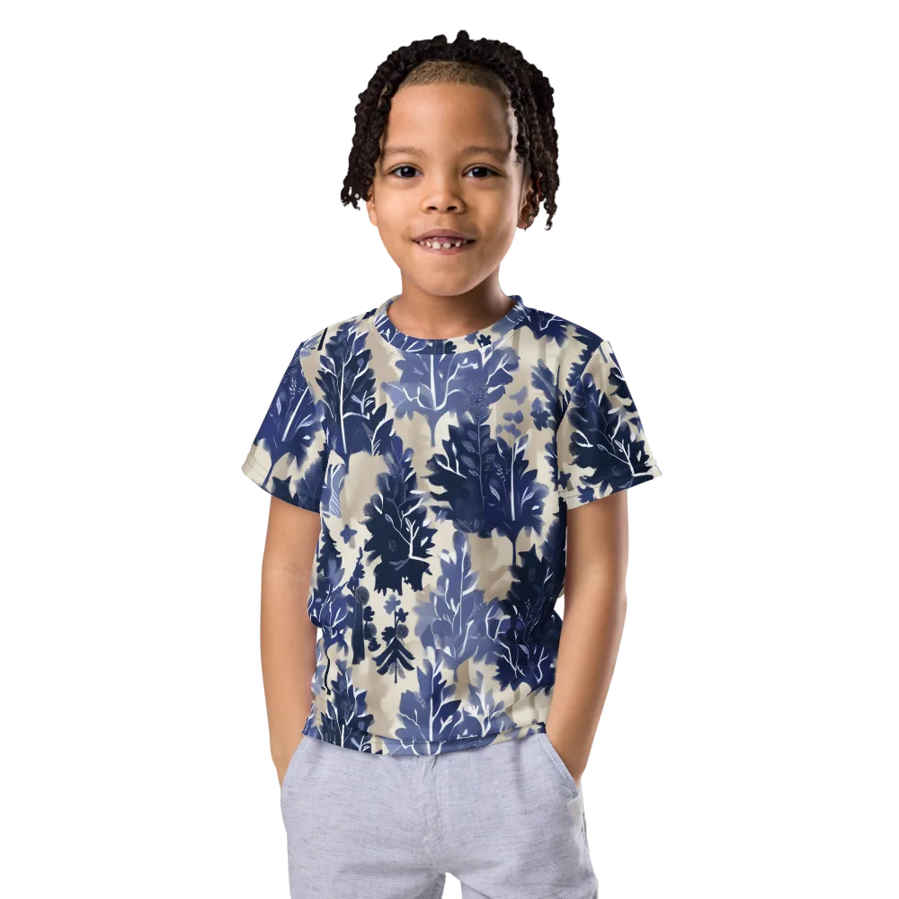 Indigo Understory on Kids Crew Neck T-Shirt — Front