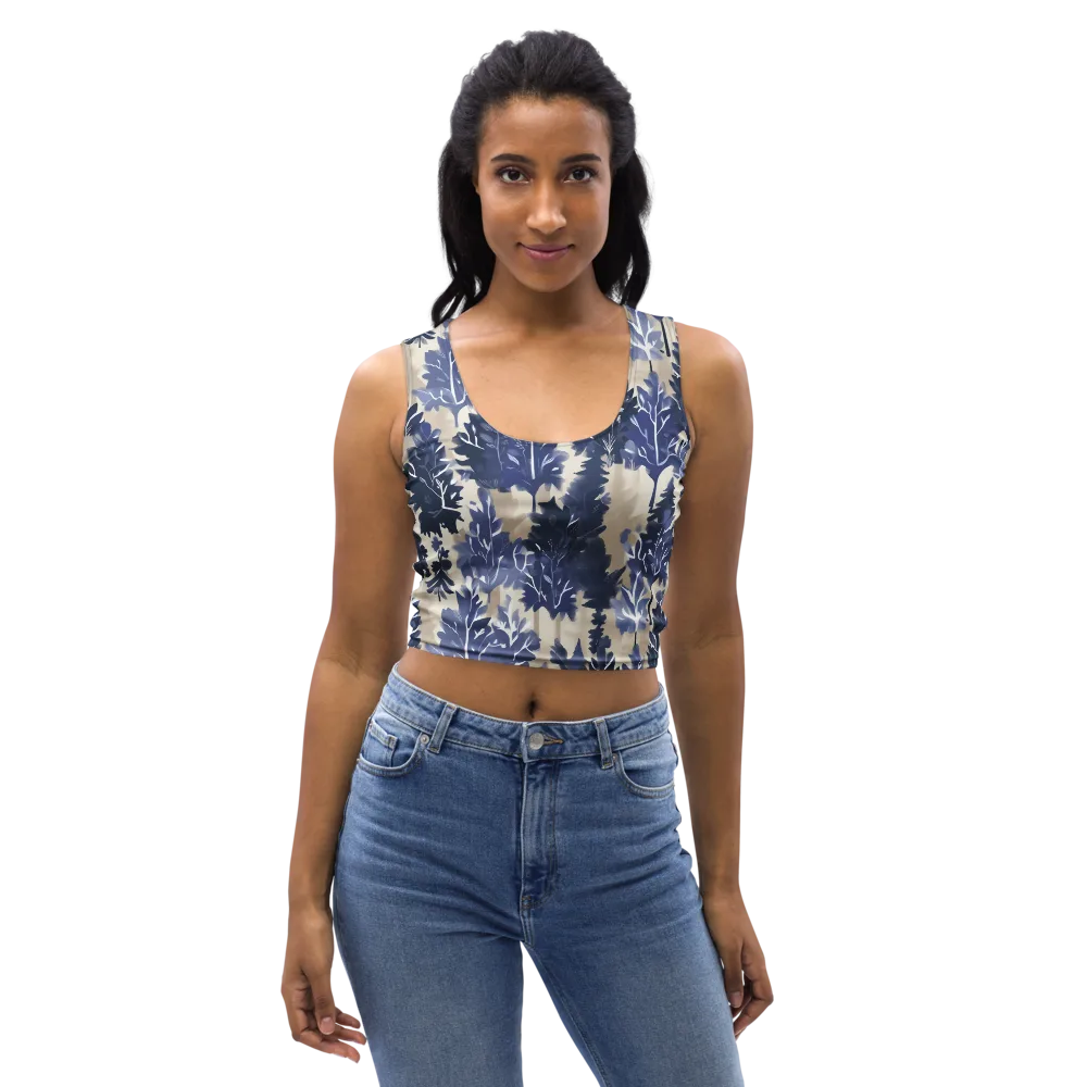 Indigo Understory on Crop Top — Front