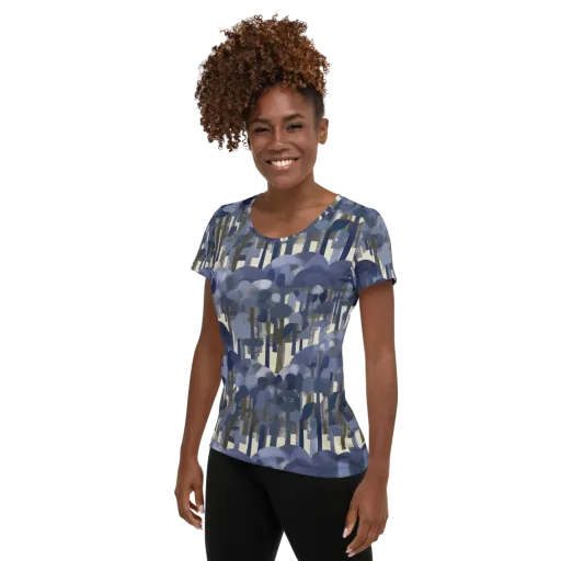 Bluewood Canopy on a Women's Athletic T-Shirt