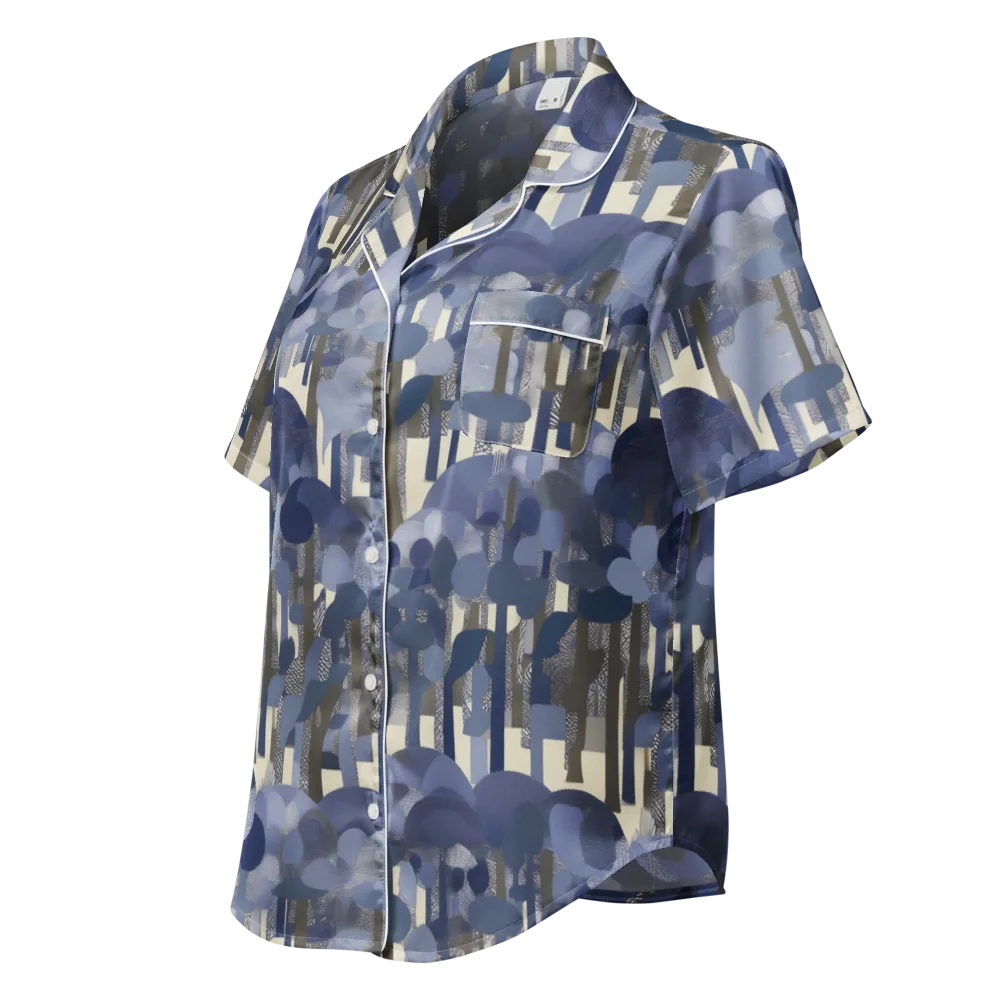 Bluewood Canopy on Women's Short Sleeve Pajama Top — Left Front